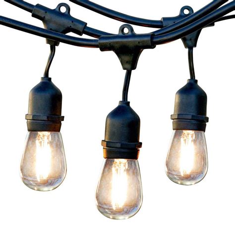 Black Outdoor Solar NonHanging LED 2-Watt S14 2700K Warm White Bulb String Lights. . Home depot led string lights